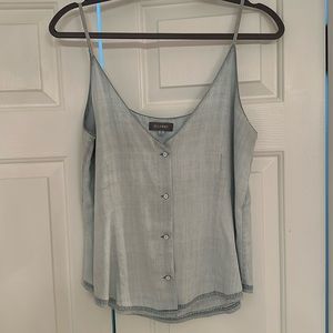 Washed Denim Tank Blouse